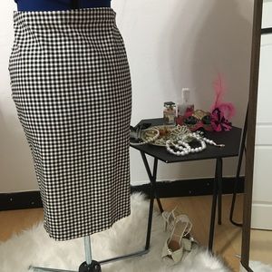 Gingham pencil skirt
